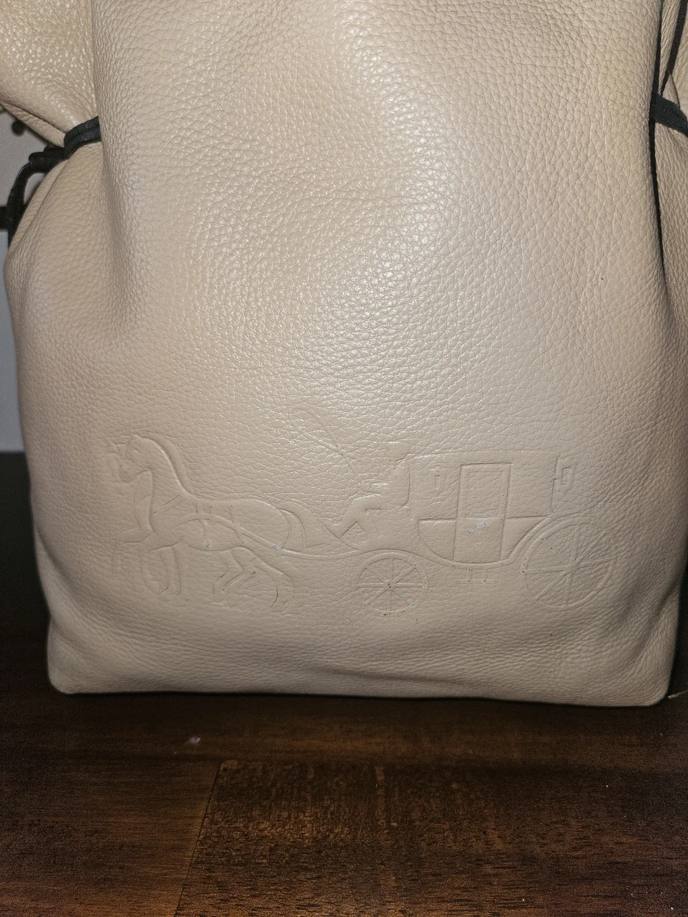 Women's Beige Tote Bag with Black Straps